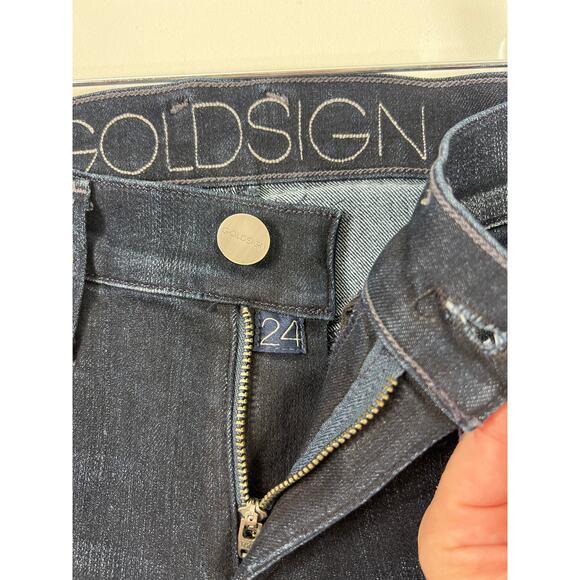 Goldsign Stella Dark Flare Jeans Womens 24 Capsule Bell Bottom Designer 70s Boho - Picture 13 of 13